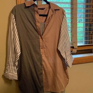 Zara Striped Button Up Blouse